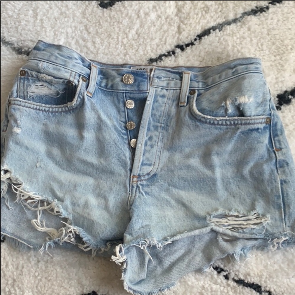 Agolde Parker vintage denim cut off shorts